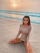 Georgia Harrison in a Wet T-Shirt at the Beach