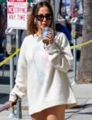 Inanna Sarkis Leggy, at Alfred’s with her Dog in Studio City