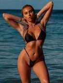 Khloe Terae Booty in a Tiny Black Bikini at the Beach
