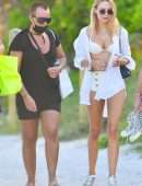 Kimberley Garner Booty in White Bikini at SoHo House in Miami Beach