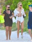 Kimberley Garner Booty in White Bikini at SoHo House in Miami Beach