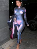 Kylie Jenner in a Blue Outfit at Nobu in Malibu