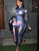 Kylie Jenner in a Blue Outfit at Nobu in Malibu