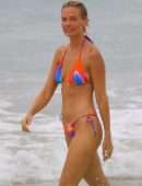 Lara Bingle in BIkini on the Beach in Sydney