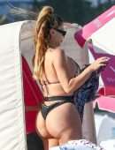 Larsa Pippen Booty in a Black Bikini in Miami Beach