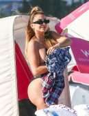 Larsa Pippen Booty in a Black Bikini in Miami Beach