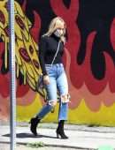 Malin Akerman in Jeans Outside M Cafe in Los Angeles