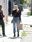 Malin Akerman in Jeans Outside M Cafe in Los Angeles