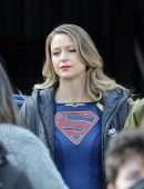 Melissa Benoist on the Set of 'Supergirl' in Vancouver