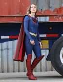 Melissa Benoist on the Set of 'Supergirl' in Vancouver