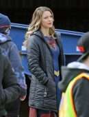 Melissa Benoist on the Set of 'Supergirl' in Vancouver