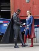 Melissa Benoist on the Set of 'Supergirl' in Vancouver