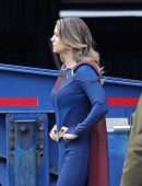 Melissa Benoist on the Set of 'Supergirl' in Vancouver