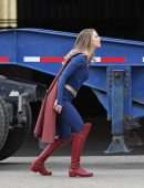 Melissa Benoist on the Set of 'Supergirl' in Vancouver