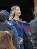 Melissa Benoist on the Set of 'Supergirl' in Vancouver