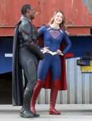 Melissa Benoist on the Set of 'Supergirl' in Vancouver