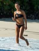 Montana Brown Booty in Bikini on Golden Sandy Beaches of St James Parish in Barbados
