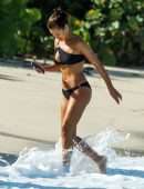 Montana Brown Booty in Bikini on Golden Sandy Beaches of St James Parish in Barbados