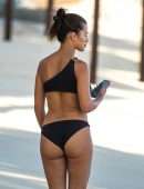 Montana Brown Booty in Bikini on Golden Sandy Beaches of St James Parish in Barbados