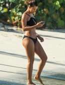 Montana Brown Booty in Bikini on Golden Sandy Beaches of St James Parish in Barbados