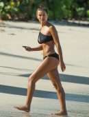 Montana Brown Booty in Bikini on Golden Sandy Beaches of St James Parish in Barbados