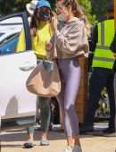 Alessandra Ambrosio Booty, Out for Lunch with Friends at Soho House Malibu