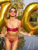 Alessandra Ambrosio Booty in a Tiny Red Bikini