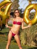 Alessandra Ambrosio Booty in a Tiny Red Bikini