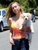 Alexis Ren Cleavage, Spotted with her Pup Angel in a Local Park in Los Angeles