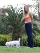 Alexis Ren Cleavage, Spotted with her Pup Angel in a Local Park in Los Angeles