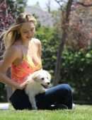 Alexis Ren Cleavage, Spotted with her Pup Angel in a Local Park in Los Angeles