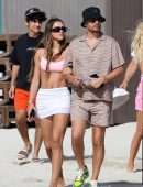 Amelia Hamlin and Delilah Hamlin in Bikini at a Pool in Miami Beach