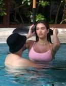 Amelia Hamlin and Delilah Hamlin in Bikini at a Pool in Miami Beach