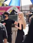 Anya Taylor-Joy in Black Dress On the”Tiffany” Photoshoot in New York