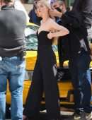 Anya Taylor-Joy in Black Dress On the”Tiffany” Photoshoot in New York