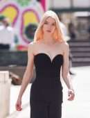Anya Taylor-Joy in Black Dress On the”Tiffany” Photoshoot in New York