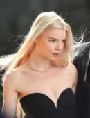 Anya Taylor-Joy in Black Dress On the”Tiffany” Photoshoot in New York