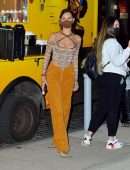 Bella Hadid Cleavage Celebrating Gigi Hadid's Birthday in NYC