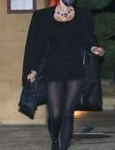 Bella Thorne Upskirt in Black Pantyhose and Short Dress