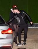 Bella Thorne Upskirt in Black Pantyhose and Short Dress