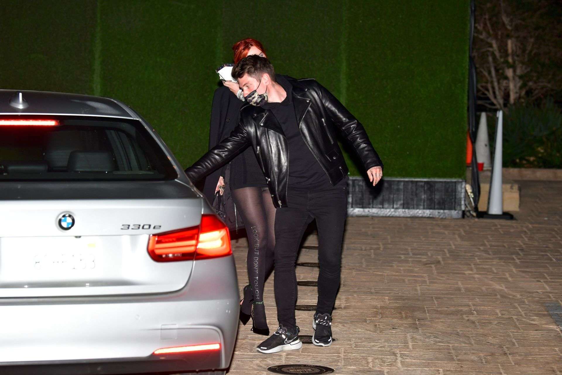 Bella Thorne Upskirt in Black Pantyhose and Short Dress