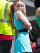 Chloe Bennet, Dove Cameron and Yana Perrault Filming 'Powerpuff Girls' in Atlanta