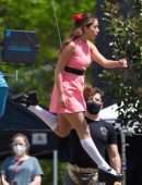 Chloe Bennet, Dove Cameron and Yana Perrault Filming 'Powerpuff Girls' in Atlanta