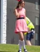 Chloe Bennet, Dove Cameron and Yana Perrault Filming 'Powerpuff Girls' in Atlanta