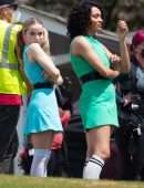 Chloe Bennet, Dove Cameron and Yana Perrault Filming 'Powerpuff Girls' in Atlanta