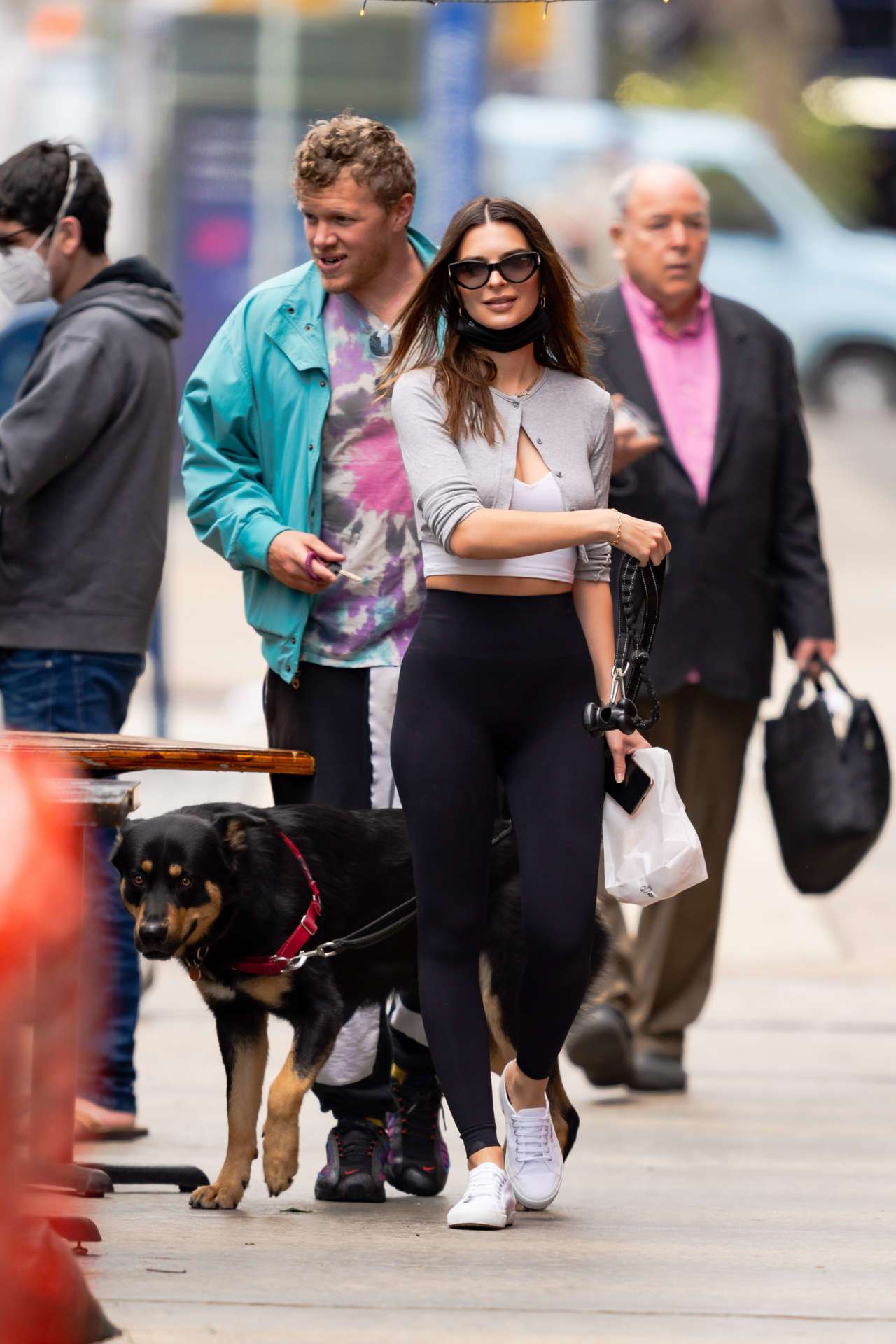 Emily Ratajkowski Walking her Dog in New York