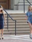 Heidi Klum Filming a KIA Commercial for America's Got Talent in Pasadena