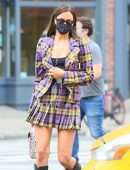 Irina Shayk Leggy in Skirt, Picking up her Daughter in NYC