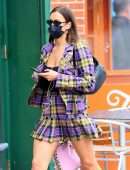 Irina Shayk Leggy in Skirt, Picking up her Daughter in NYC