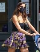 Irina Shayk Leggy in Skirt, Picking up her Daughter in NYC